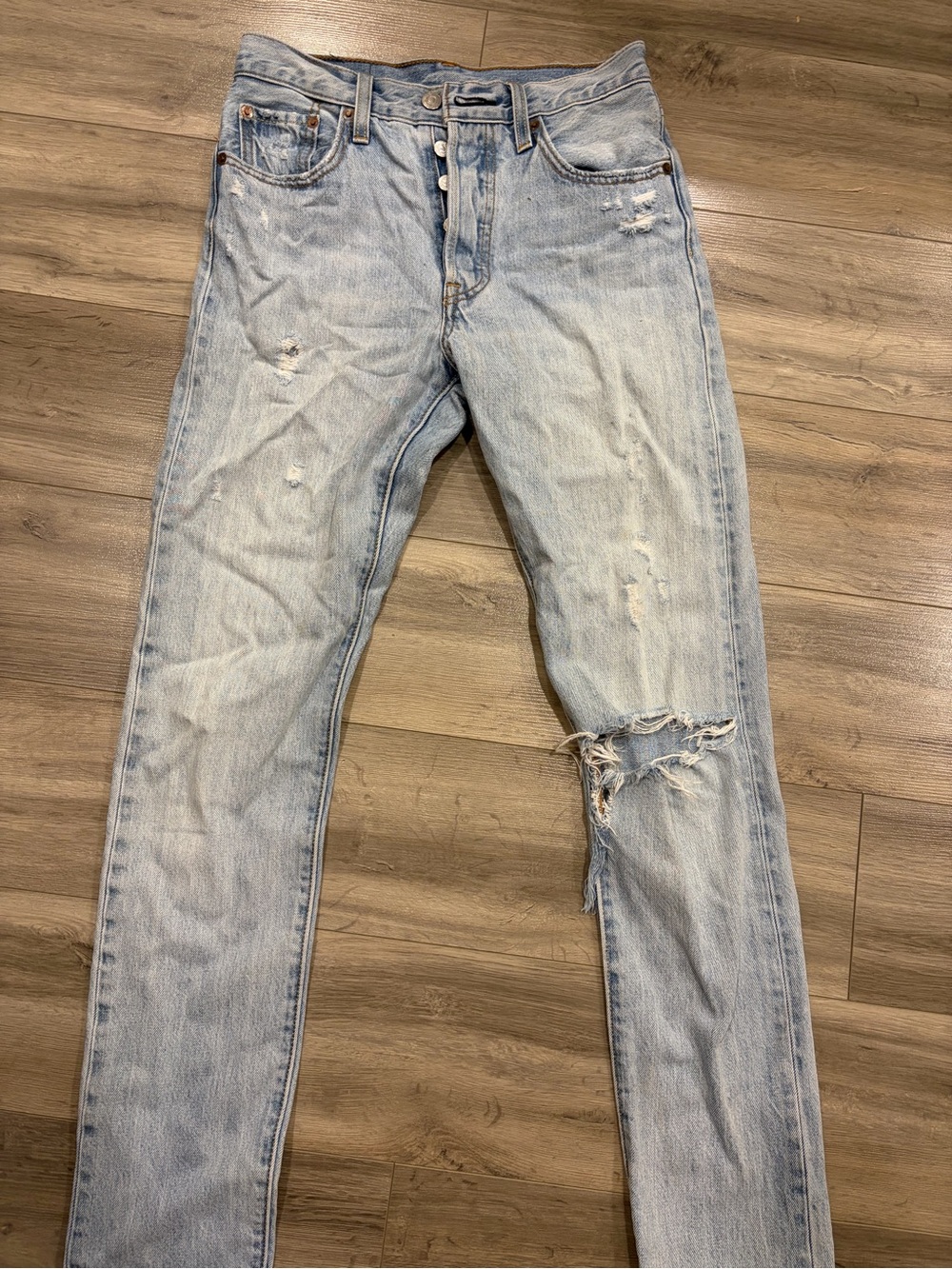 Levi's Light Blue Distressed Skinny Jeans